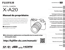 Fujifilm X-A20 Camera Manuel utilisateur