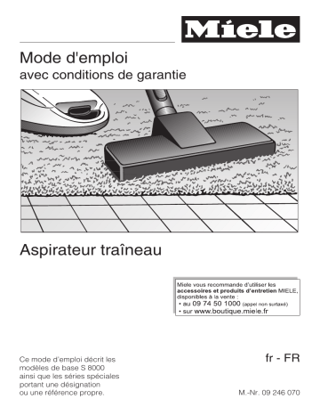 Manuel du propriétaire | Miele S8 SELECT PARQUET Manuel utilisateur | Fixfr