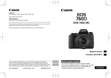 Canon EOS 760D Mode d'emploi | Fixfr