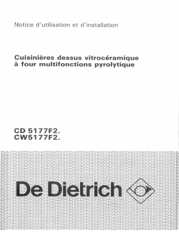 CW5177F2 | Manuel du propriétaire | De Dietrich CD5177F2 Manuel utilisateur | Fixfr