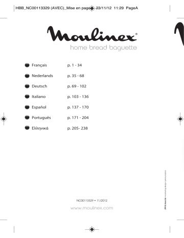 Manuel du propriétaire | Moulinex OW6101 HOME BREAD BAGUETTE Manuel utilisateur | Fixfr