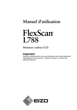 Eizo FLEXSCAN L788 Manuel utilisateur