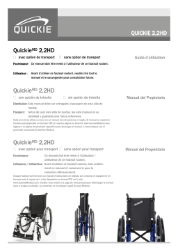 Quickie 2 Family Manual Wheelchair Manuel du propriétaire