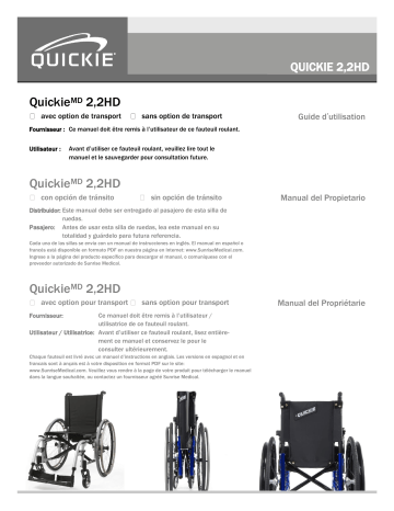 Quickie 2 Family Manual Wheelchair Manuel du propriétaire | Fixfr
