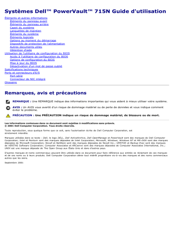 Dell PowerVault 715N (Rackmount NAS Appliance) storage Manuel utilisateur | Fixfr