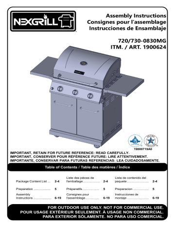 Nexgrill 720-0830MG grill Manuel utilisateur | Fixfr