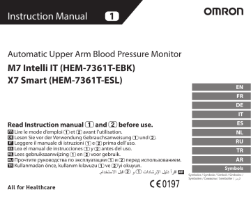 Omron Healthcare HEM-7361T-EBK M7 Intelli IT Blood Pressure Monitor Manuel utilisateur | Fixfr