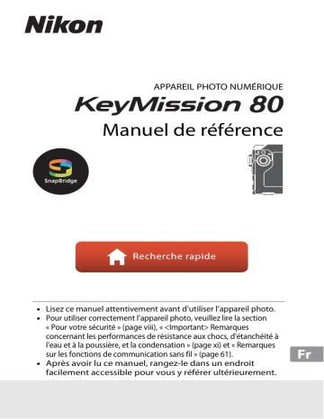Nikon KeyMission 80 Manuel utilisateur | Fixfr