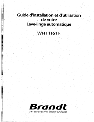 Manuel du propriétaire | Brandt WFH1161F Manuel utilisateur | Fixfr