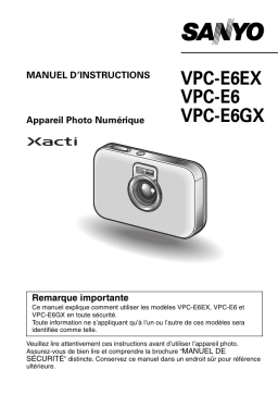 LOGICOM-SANYO XACTI VPC-E6EX Manuel utilisateur