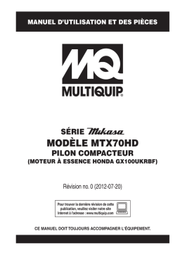 MQ Multiquip MTX70HD Manuel utilisateur