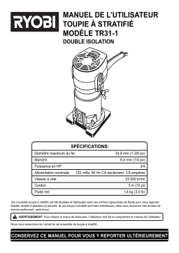 Ryobi TR31 Manuel utilisateur