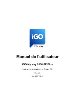 iGo MY WAY 2006 SE PLUS Manuel utilisateur