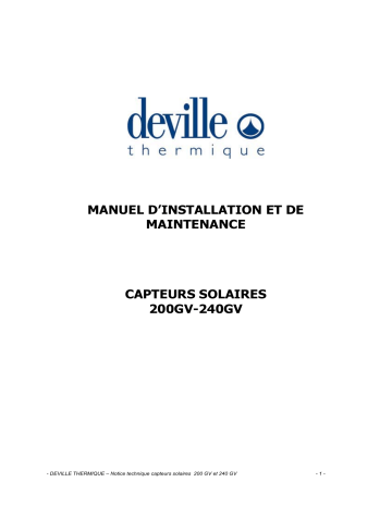 Manuel du propriétaire | DEVILLE 240GV Manuel utilisateur | Fixfr