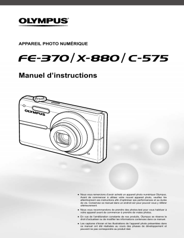 X880 | FE370 | Mode d'emploi | Olympus C575 Manuel utilisateur | Fixfr