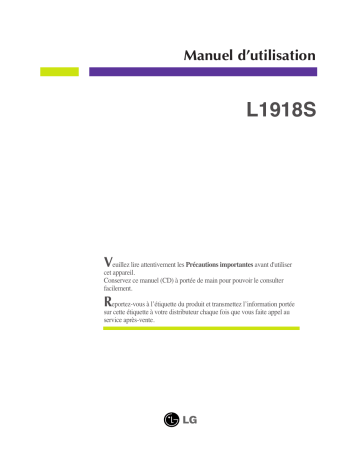 LG L1918S-BN Manuel du propriétaire | Fixfr