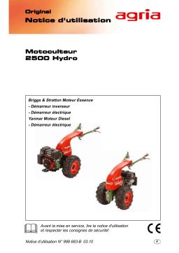 Agria 2500 Hydro Two-Wheel Tractor Manuel utilisateur