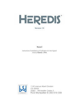 Heredis 10 Pro Windows Manuel utilisateur