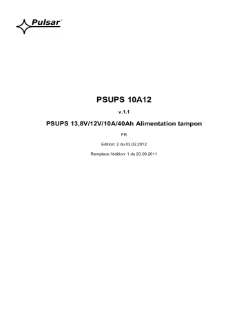Mode d'emploi | Pulsar PSUPS10A12 Manuel utilisateur | Fixfr