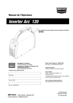 Century K2789-2 Inverter Arc 120 Stick Welder 12744 Manuel utilisateur