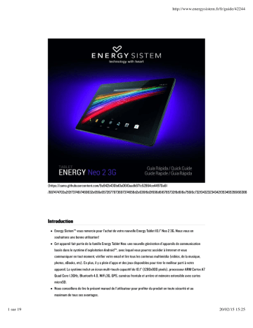 ENERGY SISTEM Neo 2 3G Mode d'emploi | Fixfr