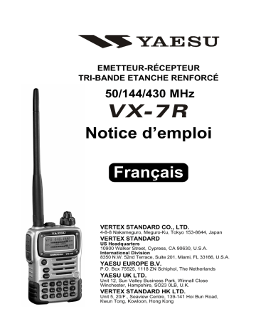 Manuel du propriétaire | YAESU VX-7R Manuel utilisateur | Fixfr