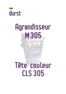 Durst M305 Manuel utilisateur