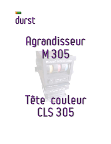 Manuel du propriétaire | Durst M305 Manuel utilisateur | Fixfr