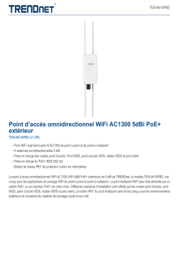 Trendnet TEW-841APBO 5 dBi Wireless AC1300 Outdoor PoE+ Omni-Directional Access Point Fiche technique