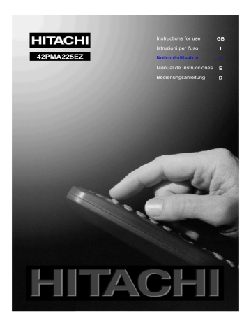 Manuel du propriétaire | Hitachi 42PMA225EZ Manuel utilisateur | Fixfr