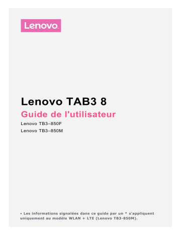 Mode d'emploi | Lenovo Tab 3 8 Manuel utilisateur | Fixfr