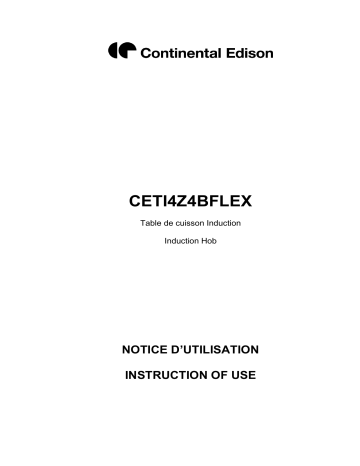 Manuel du propriétaire | CONTINENTAL EDISON CETI4Z4BFLEX Table de cuisson Manuel utilisateur | Fixfr