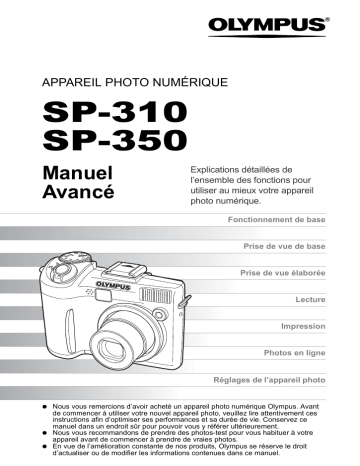 SP350 | Olympus SP310 Manuel utilisateur | Fixfr