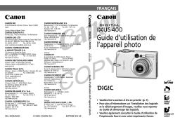 Canon IXUS 400 Manuel utilisateur