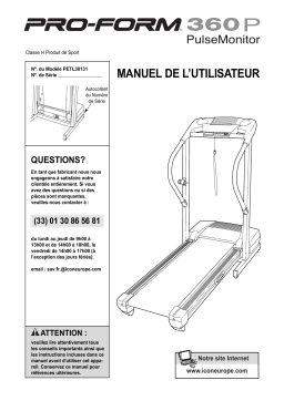 Pro-Form 360P - PETL30131 Manuel utilisateur