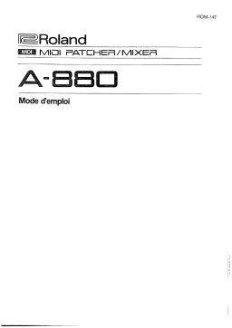 Roland A-880 Manuel utilisateur