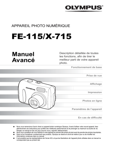 FE115 | Olympus X715 Manuel utilisateur | Fixfr