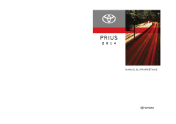 Toyota Prius 2014 Manuel utilisateur