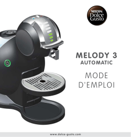 Dolce Gusto Melody 3 FS Manuel du propriétaire