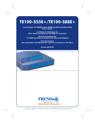Trendnet TE100-S55Eplus 5-port 10/100Mbps Auto-MDIX Fast Ethernet Mini Switch Manuel utilisateur | Fixfr