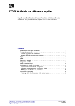 Zebra 170PAX4 Guide de démarrage rapide