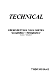 Technical TWDP3451A+/3 R&eacute;frig&eacute;rateur combin&eacute; Manuel utilisateur