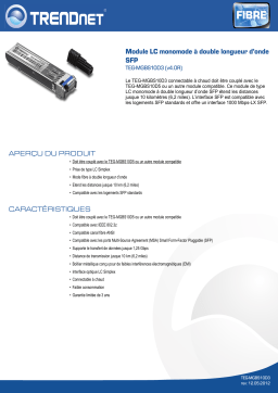 Trendnet TEG-MGBS10D3 SFP Dual Wavelength Single-Mode LC Module Fiche technique