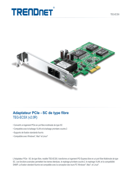 Trendnet TEG-ECSX SC-Type Fiber PCIe Adapter Fiche technique