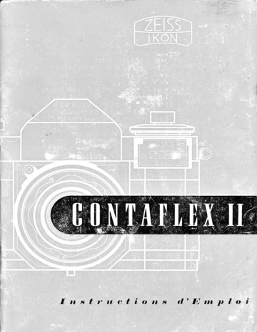 Mode d'emploi | Zeiss Ikon Contaflex II Manuel utilisateur | Fixfr