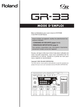 Roland GR-33 Manuel utilisateur