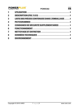 Powerplus POWX302 Manuel utilisateur
