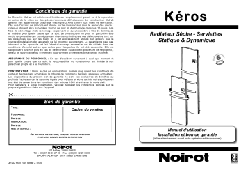 Manuel du propriétaire | Noirot KEROS Manuel utilisateur | Fixfr