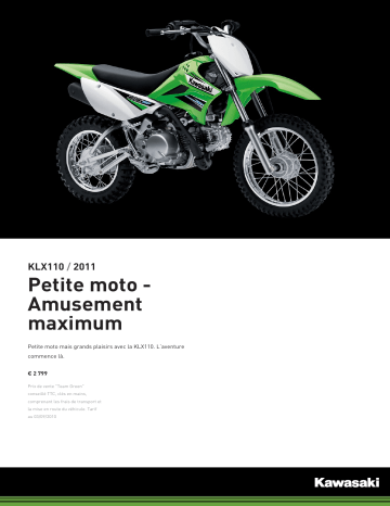 Manuel du propriétaire | Kawasaki KLX 110 Manuel utilisateur | Fixfr