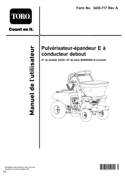 Toro Stand-On E-Spreader/Sprayer Manuel utilisateur